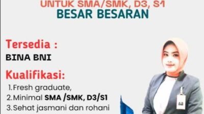 Loker Bina BNI Terbaru Buat Lulusan SMA Hingga S1 Bisa Melamar! 